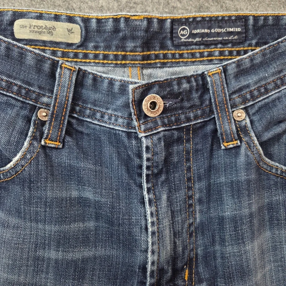 AG Adriano Goldschmied Protégé Straight Leg Jeans Men's 34x32 Made USA Dark Wash